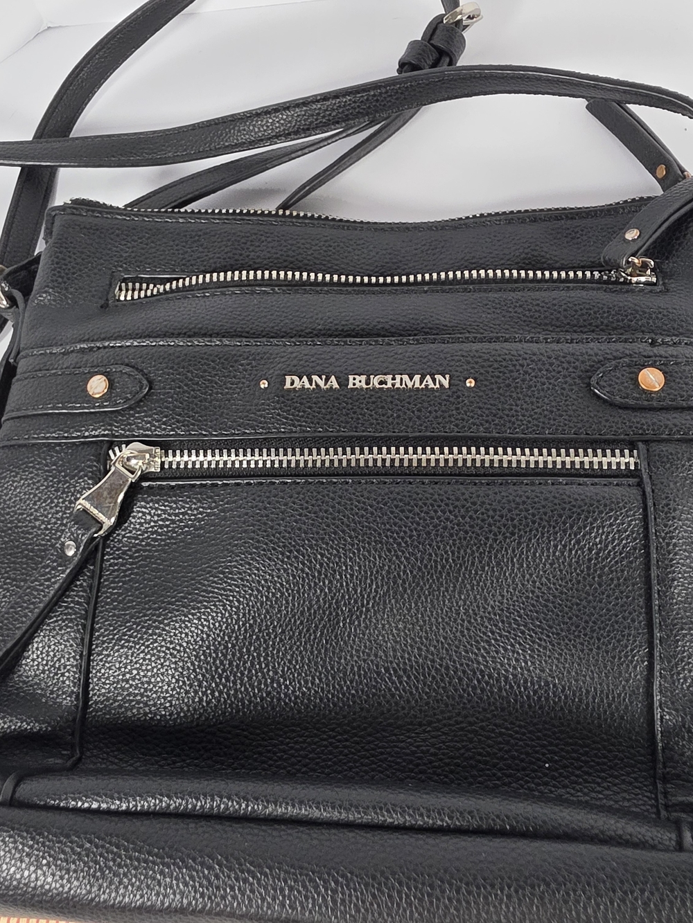 Dana Buchman Black Leather Crossbody Bag